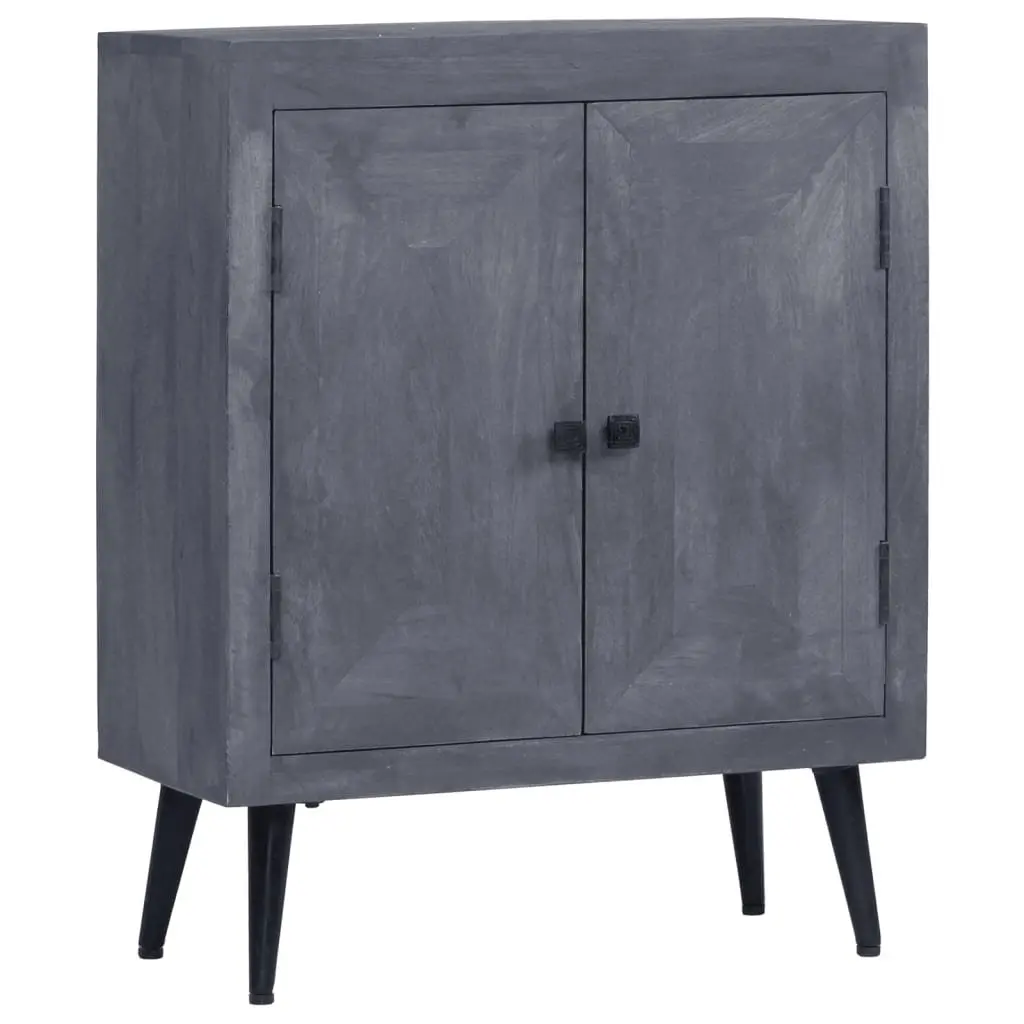 Sideboard Grey Solid Mango Wood Cabinet Storage Furniture Buffet Retro Style