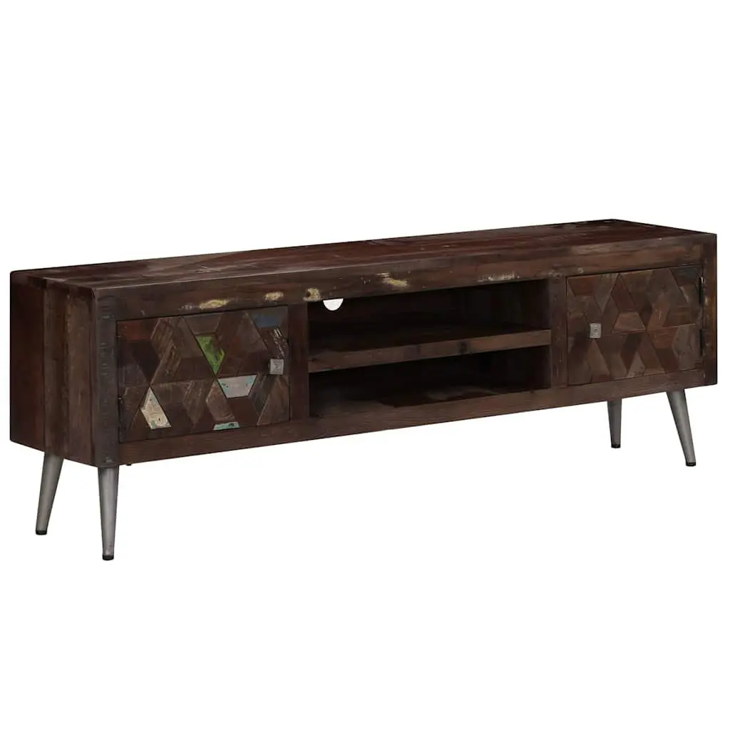 TV Cabinet Solid Reclaimed Wood Living Room Storage Lowboard 140x30x45cm Brown