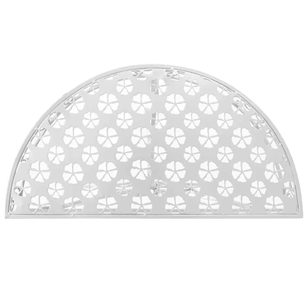 Half Round Side Table Vintage Style Accent Table for Display Silver 72x36x74cm
