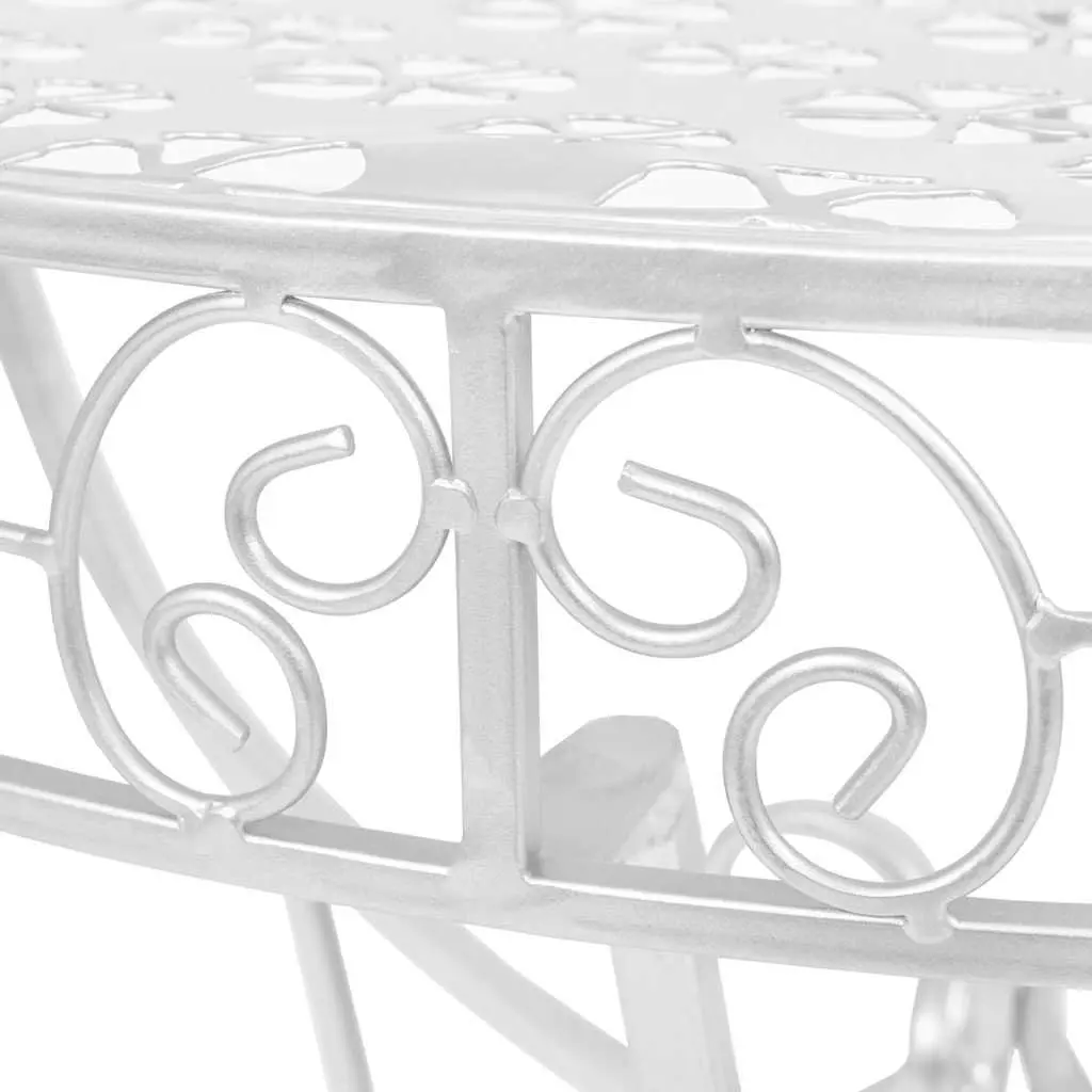 Half Round Side Table Vintage Style Accent Table for Display Silver 72x36x74cm
