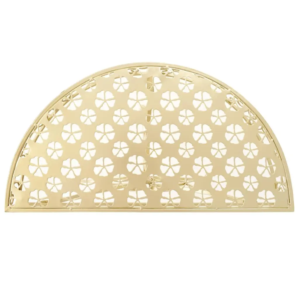 Half Round Gold Metal Accent Table