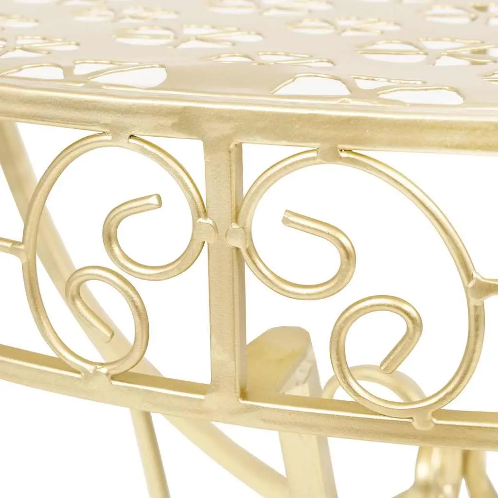 Half Round Gold Metal Accent Table