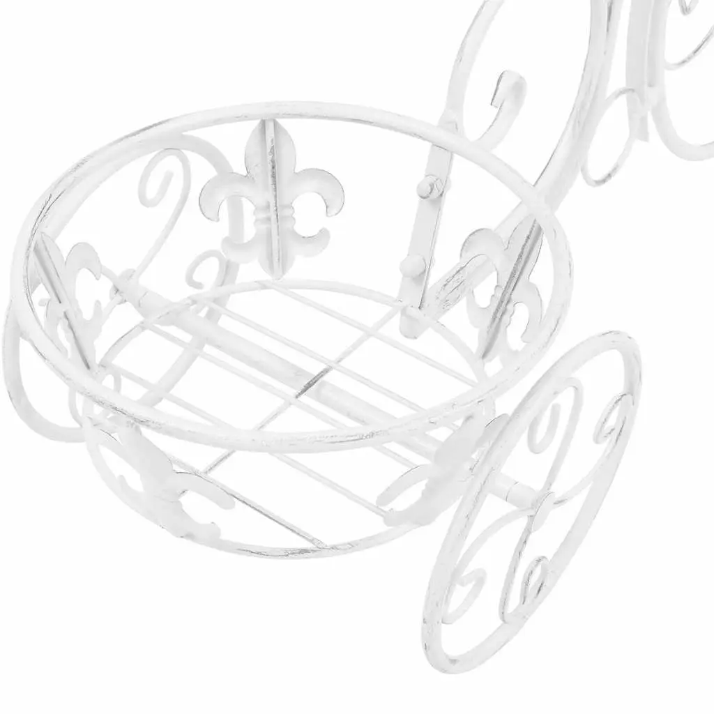 Metal Bicycle Shape Plant Stand Indoor Garden 3 Holders Vintage Style White