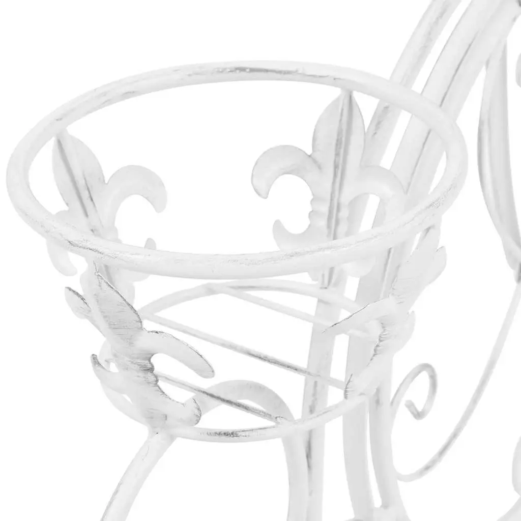 Metal Bicycle Shape Plant Stand Indoor Garden 3 Holders Vintage Style White