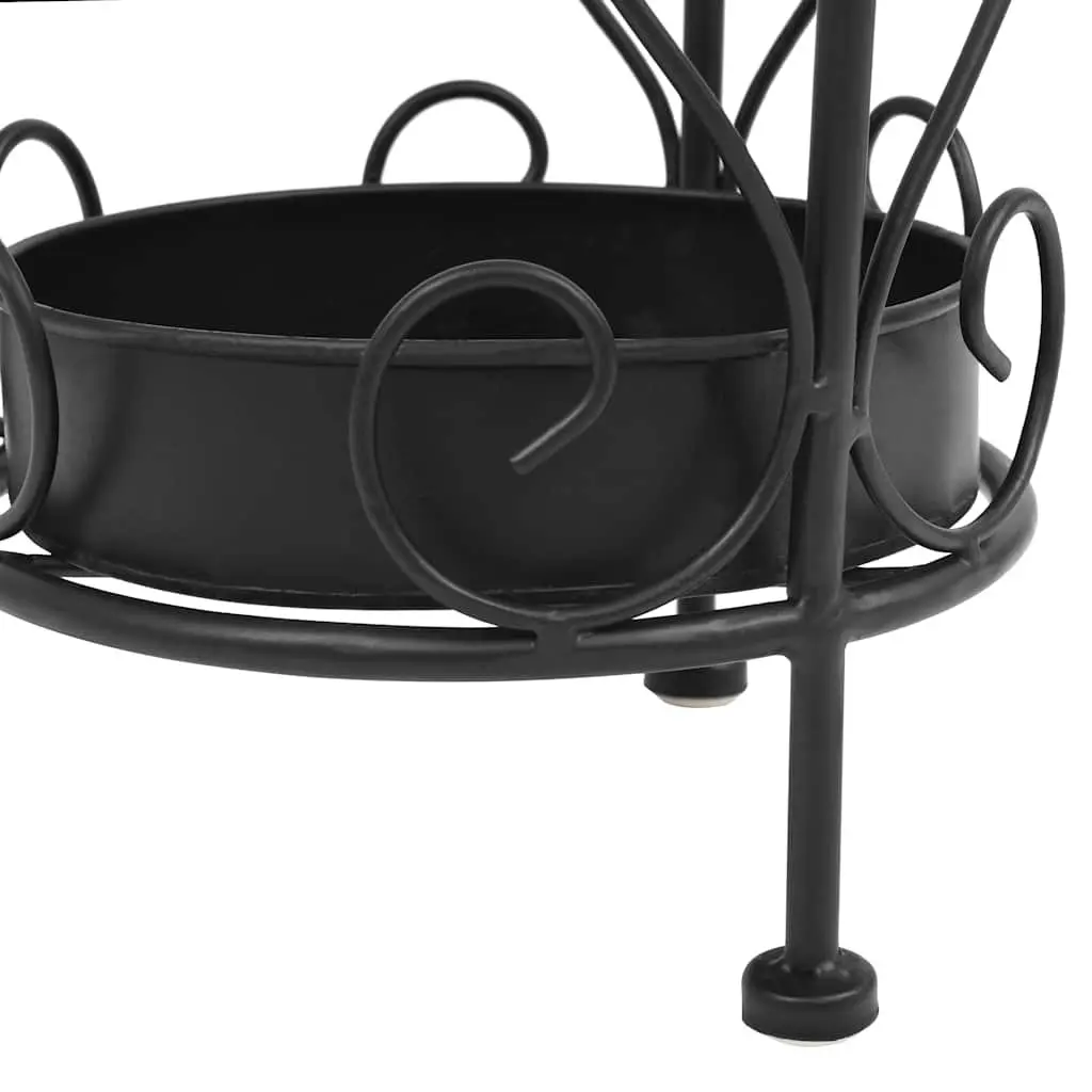 Umbrella Stand Metal Vintage Style Storage Rack Holder with Drip Tray Black