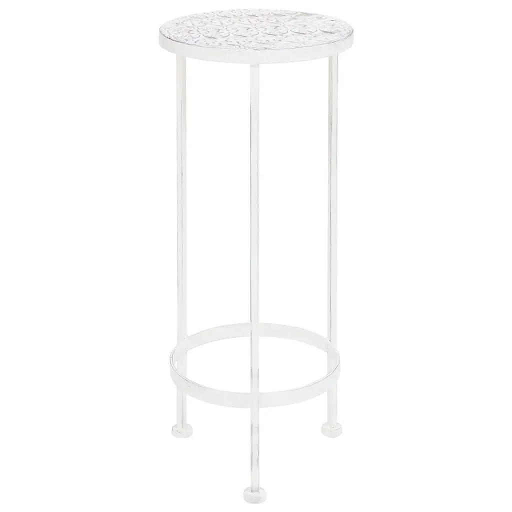 Metal Vintage Nesting Plant Stands Set 3 Pieces Antique White Garden Decor