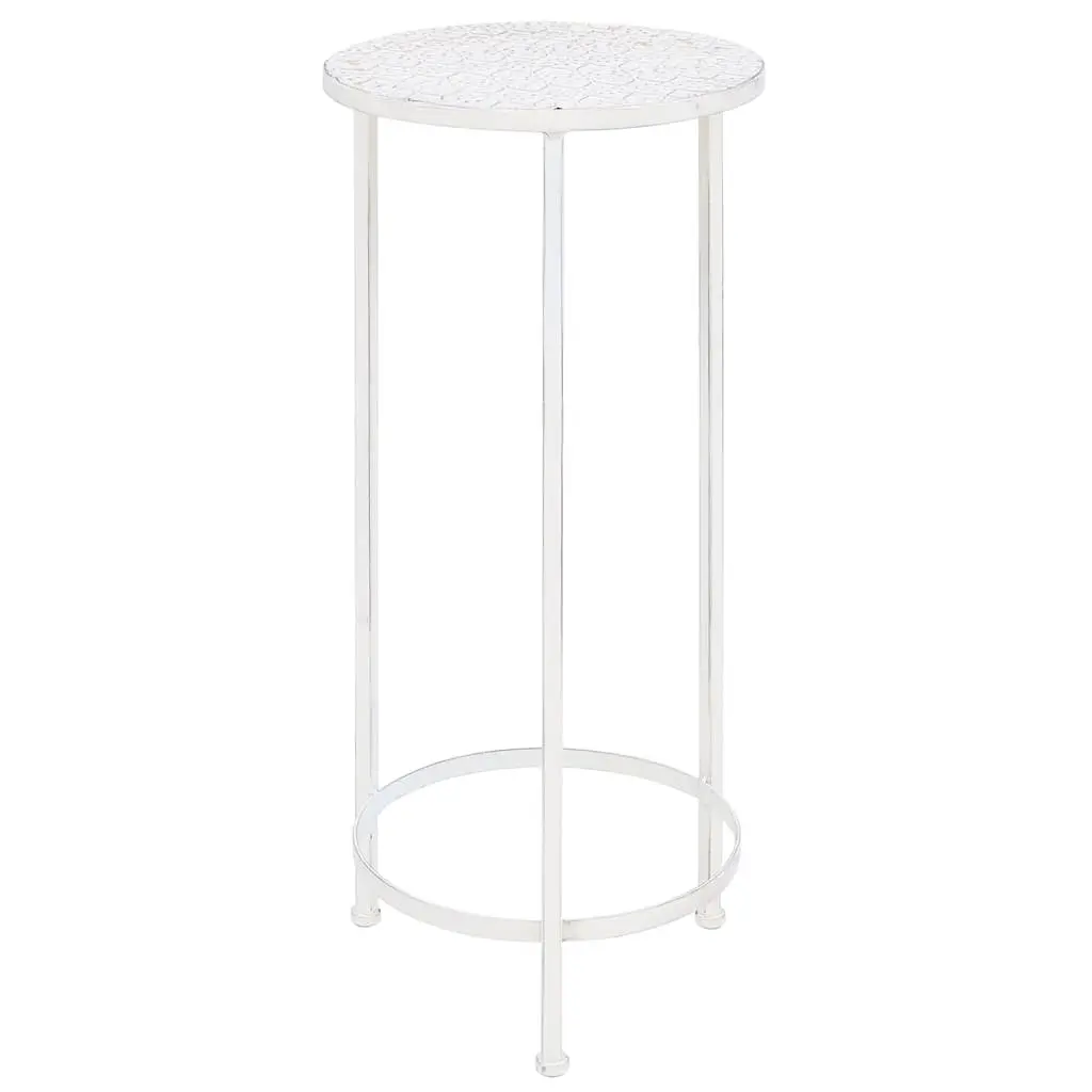 Metal Vintage Nesting Plant Stands Set 3 Pieces Antique White Garden Decor