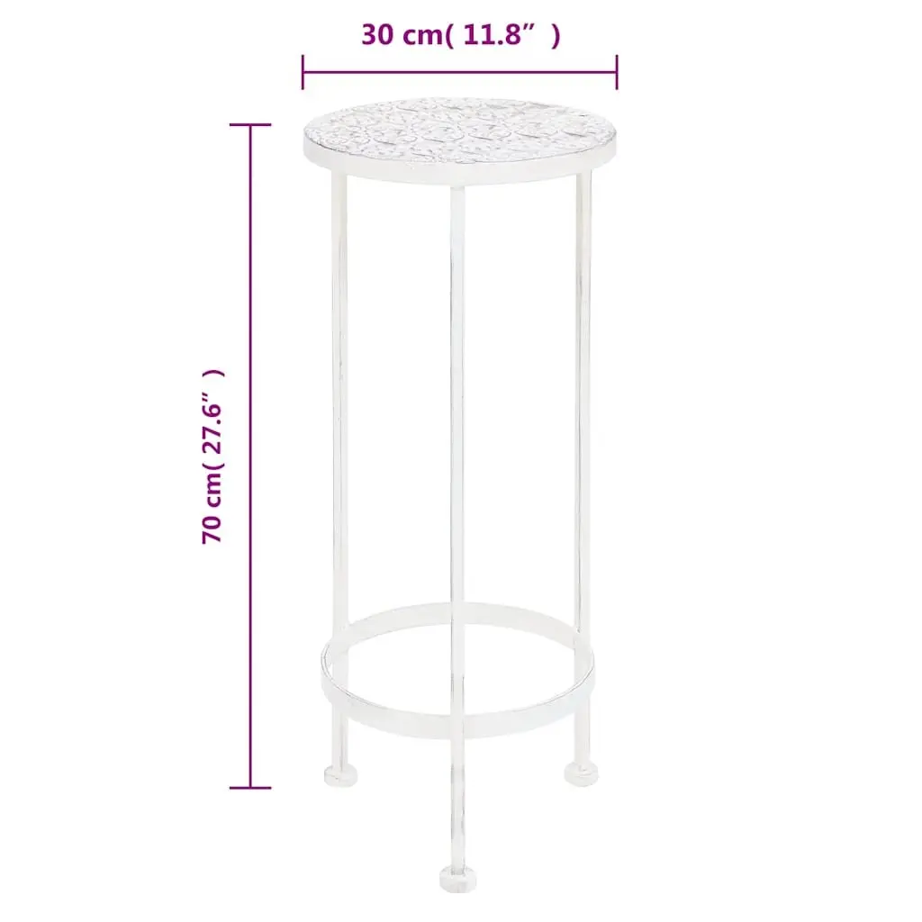 Metal Vintage Nesting Plant Stands Set 3 Pieces Antique White Garden Decor