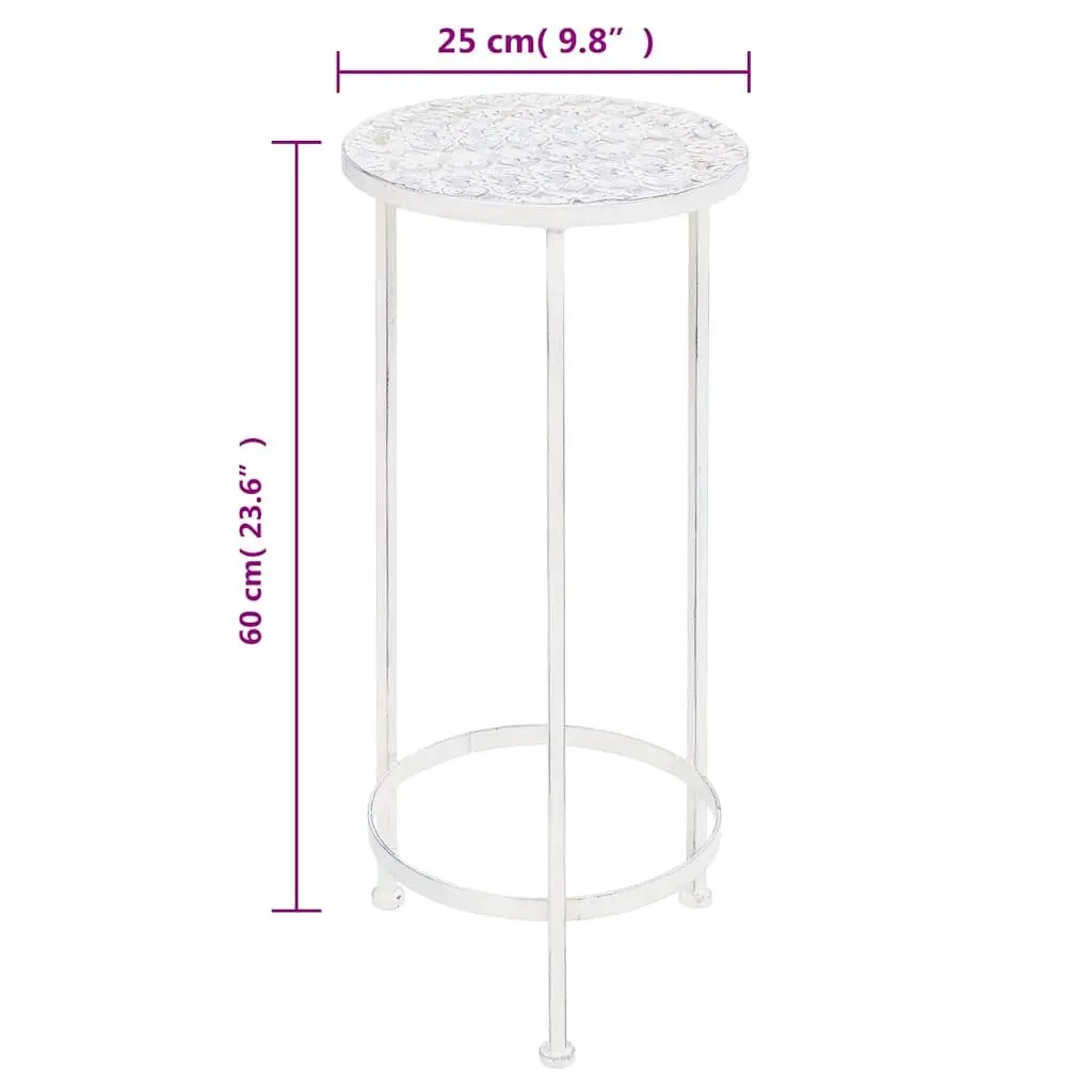 Metal Vintage Nesting Plant Stands Set 3 Pieces Antique White Garden Decor