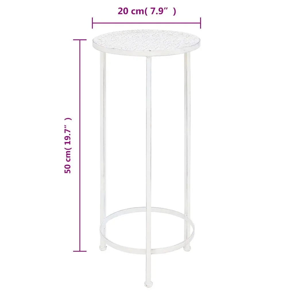 Metal Vintage Nesting Plant Stands Set 3 Pieces Antique White Garden Decor