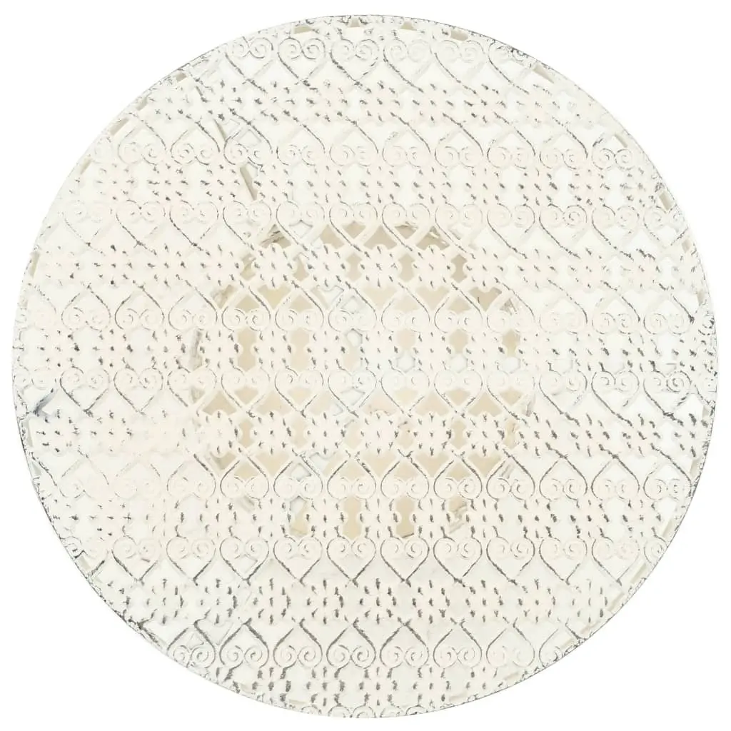 Round Bistro Table Vintage Style Kitchen Dining Room 40 cm Diameter 70 cm Height White