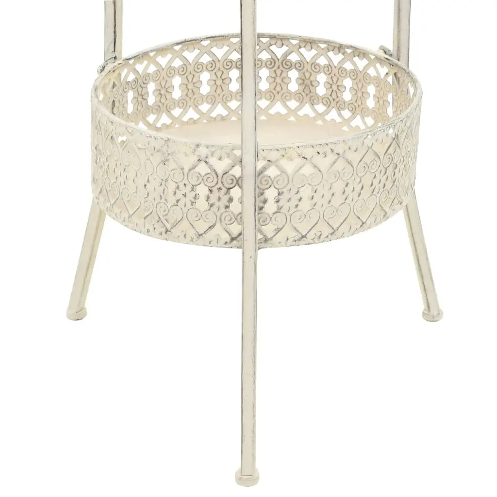Round Bistro Table Vintage Style Kitchen Dining Room 40 cm Diameter 70 cm Height White