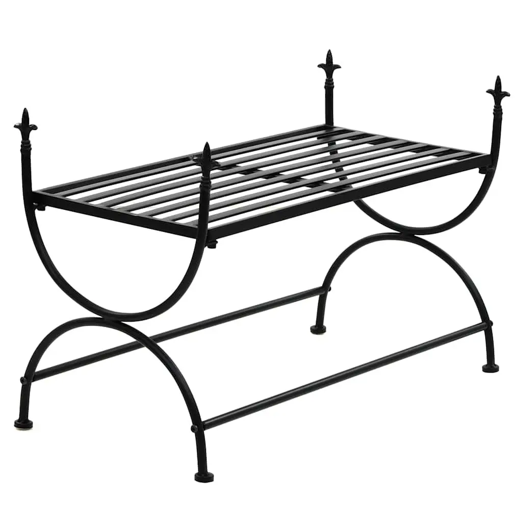 Metal Bench Vintage Style U-Shaped Legs Kitchen Dining Room Black 83x42x55 cm