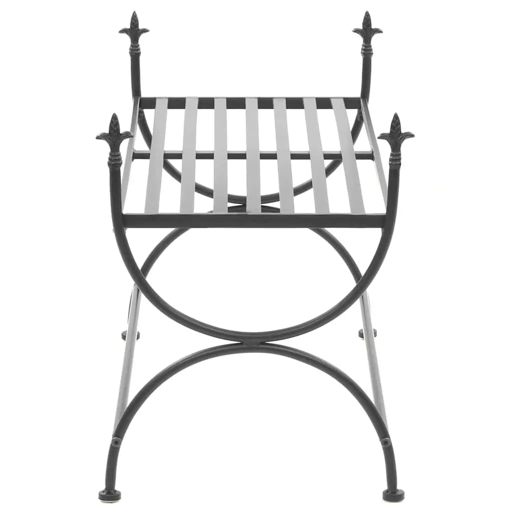 Metal Bench Vintage Style U-Shaped Legs Kitchen Dining Room Black 83x42x55 cm
