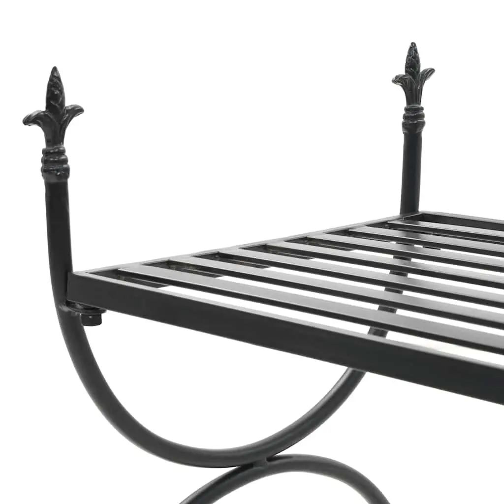 Metal Bench Vintage Style U-Shaped Legs Kitchen Dining Room Black 83x42x55 cm