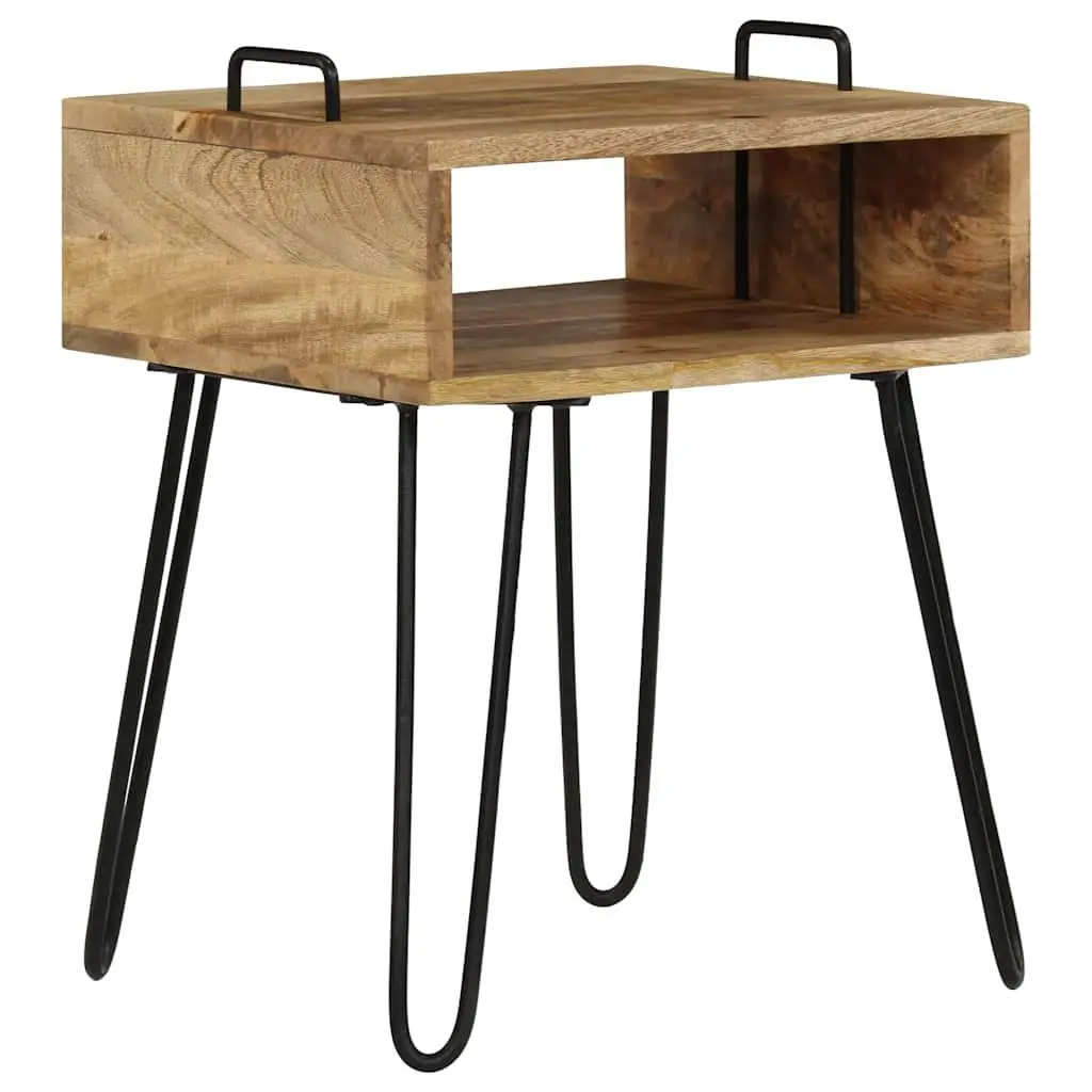 Bedside Table Solid Wood 40x34x47 cm Brown Nightstand Storage Shelf Bedroom