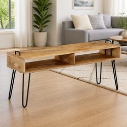 Dimensions & Features of Solid Mango Wood TV Stand