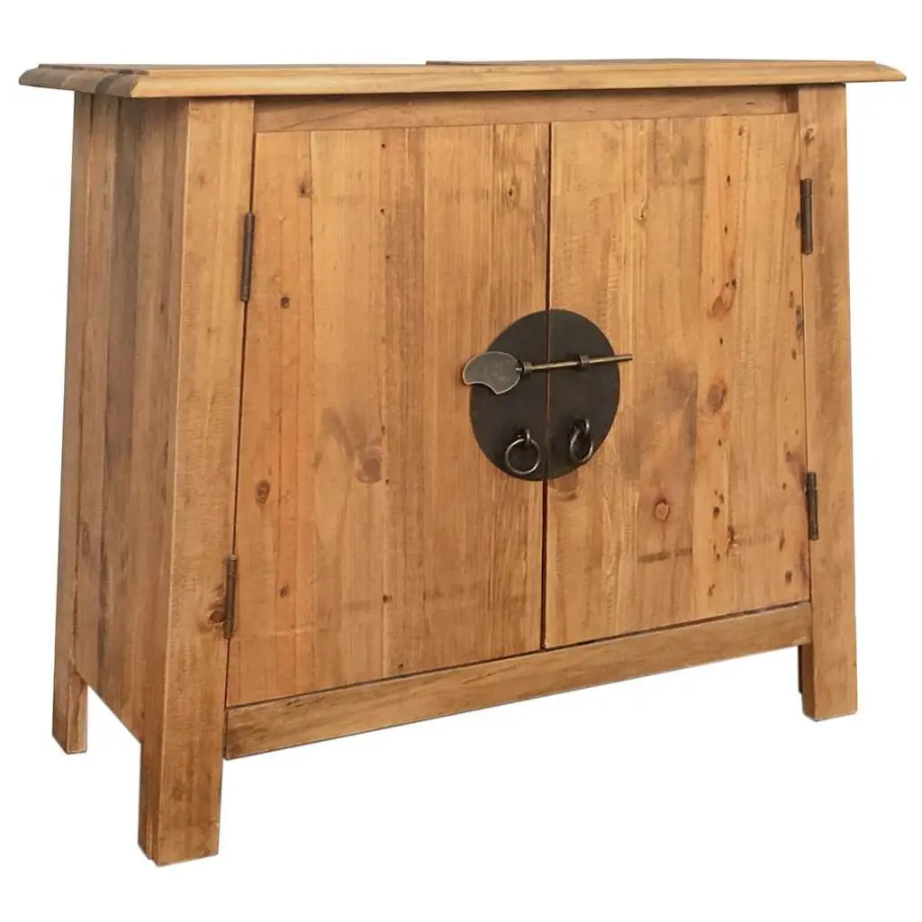 Bathroom Vanity Cabinet for Bathroom 70W x 32D x 63H cm Solid Pinewood Brown Retro Storage Unit