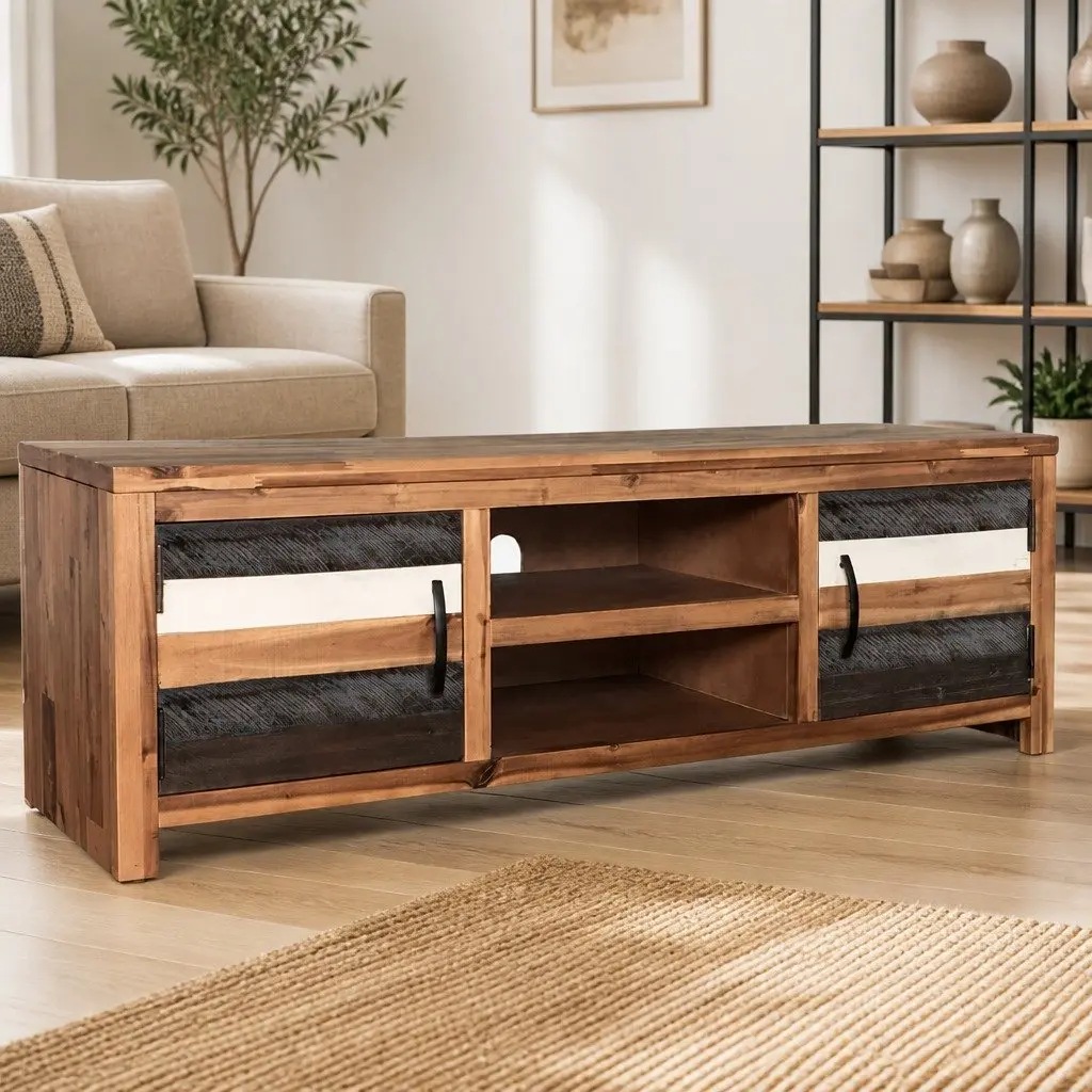 TV Cabinet Solid Acacia Wood Living Room Bedroom 120x35x40 cm