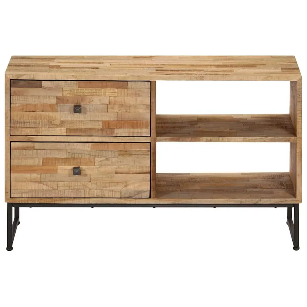 TV Cabinet Reclaimed Teak Wood Handmade Lowboard Storage Unit 90x30x55cm Rustic