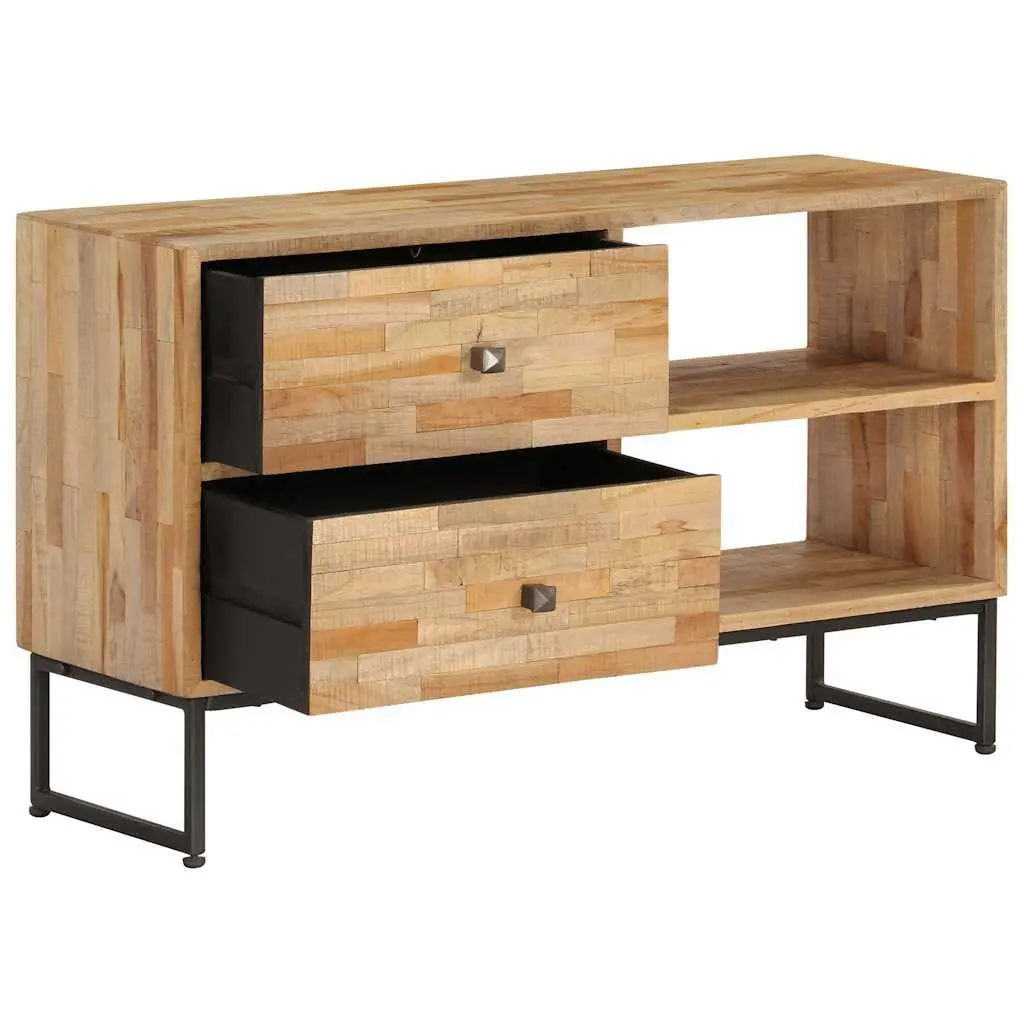TV Cabinet Reclaimed Teak Wood Handmade Lowboard Storage Unit 90x30x55cm Rustic