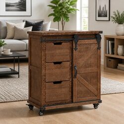 Storage Cabinet Dimensions: 64x33.5x75 cm, Solid Fir Wood