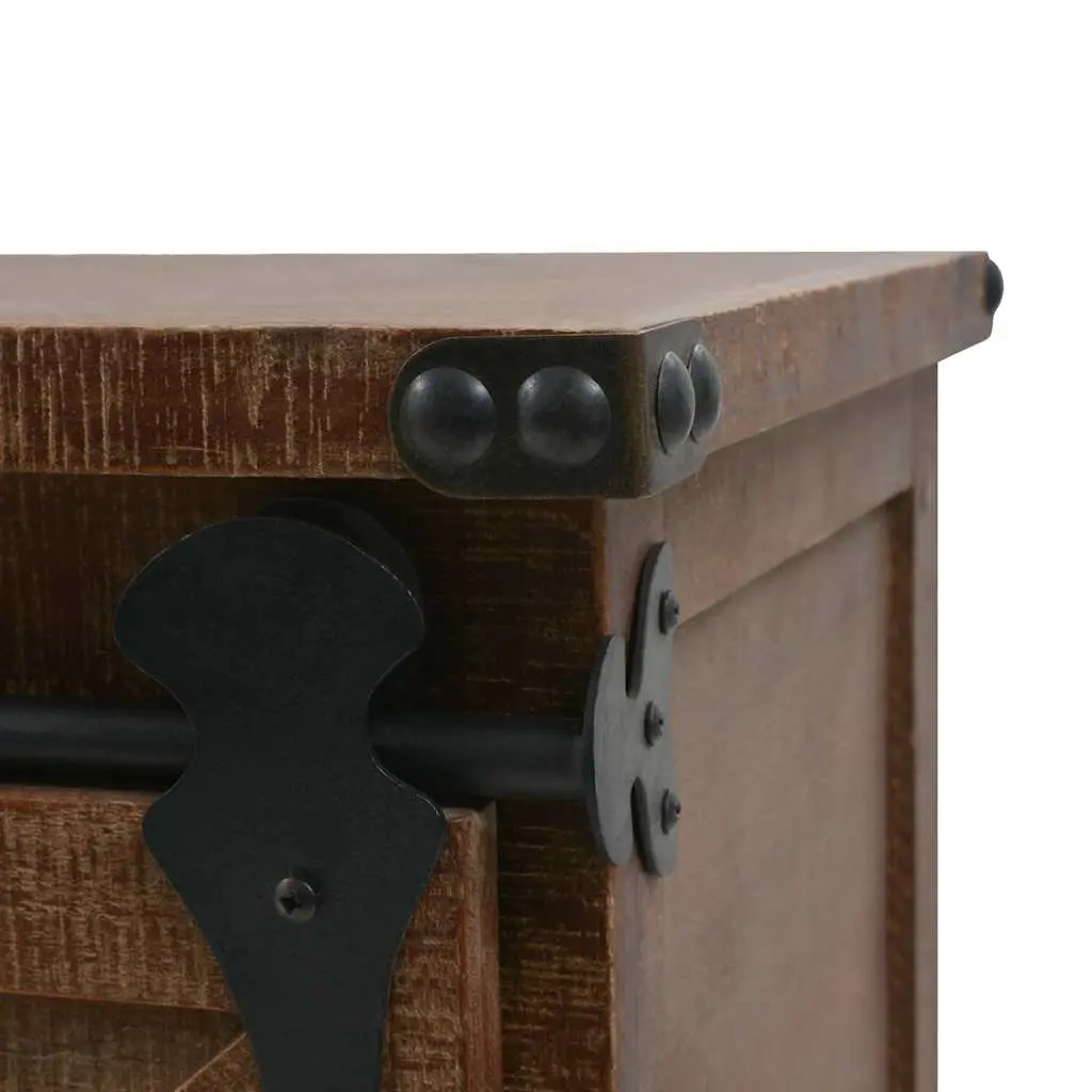 Storage Cabinet for Home Brown Solid Fir Wood 64x33.5x75 cm Sliding Door