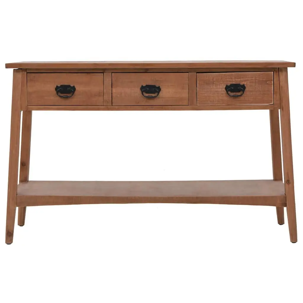 Solid Fir Wood Console Table End Table Side Table Accent Furniture Brown 126cm