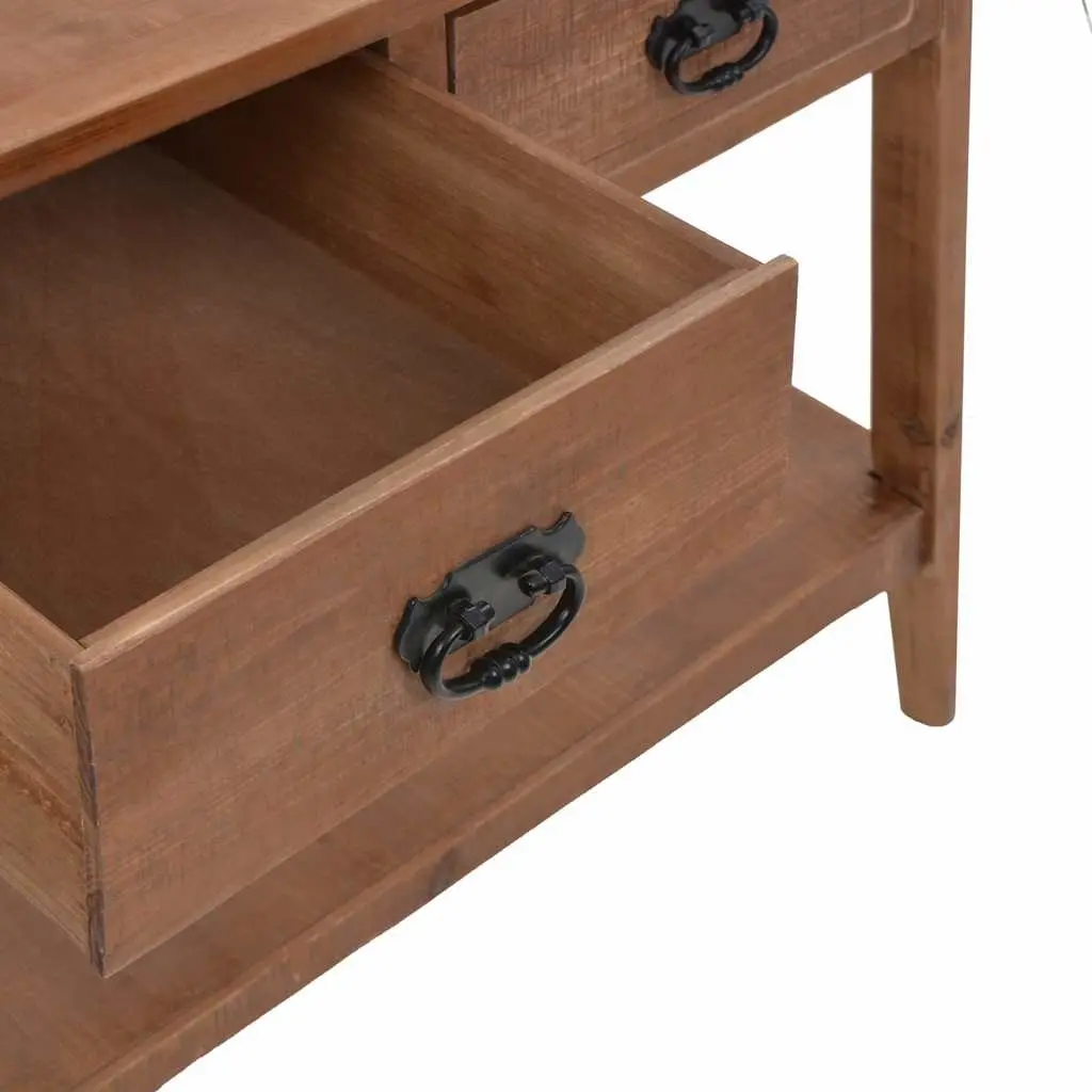 Solid Fir Wood Console Table End Table Side Table Accent Furniture Brown 126cm
