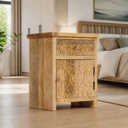 Dimensions: Bedside Table in Solid Mango Wood 40W x 30D x 50H cm