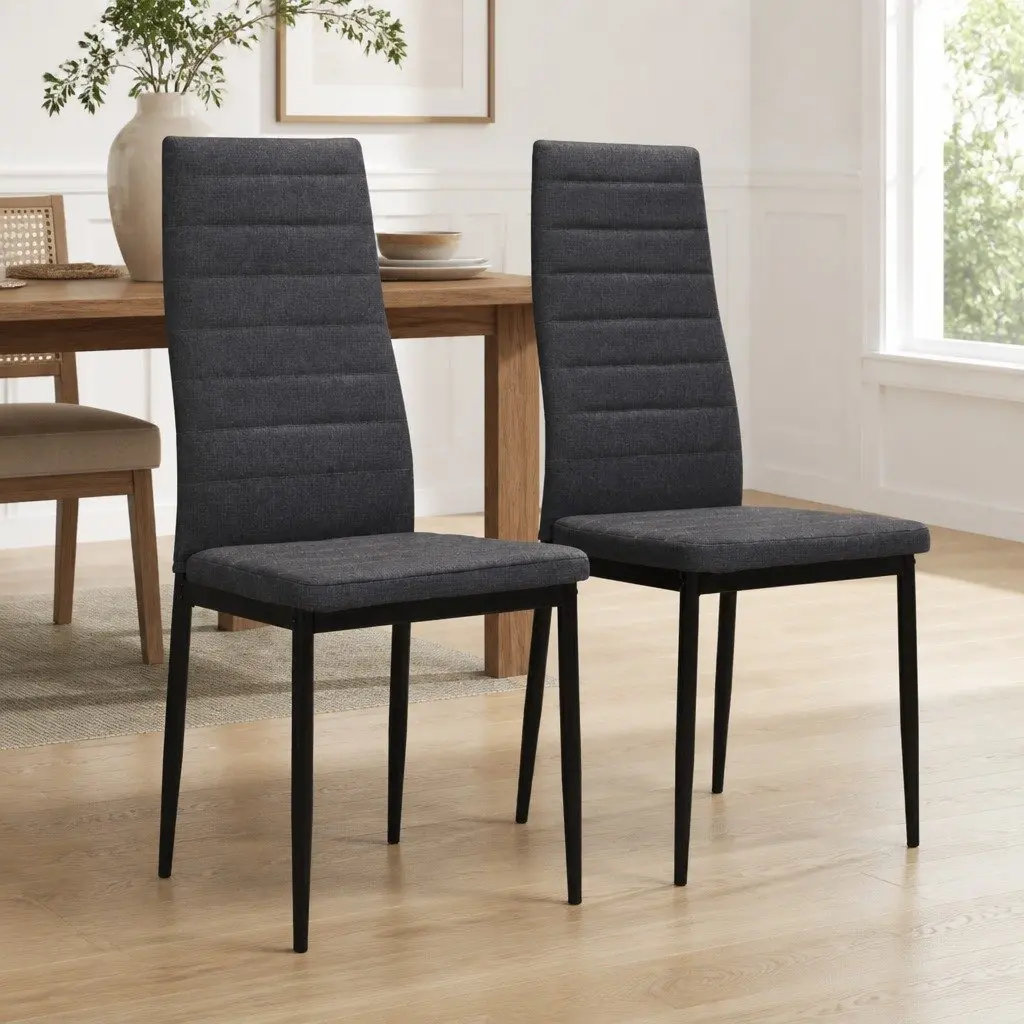 2 Contemporary Grey Dining Chairs