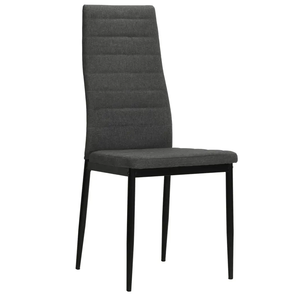 Dining Chairs Set 4 pcs Grey Upholstered Kitchen Seats Contemporary Design