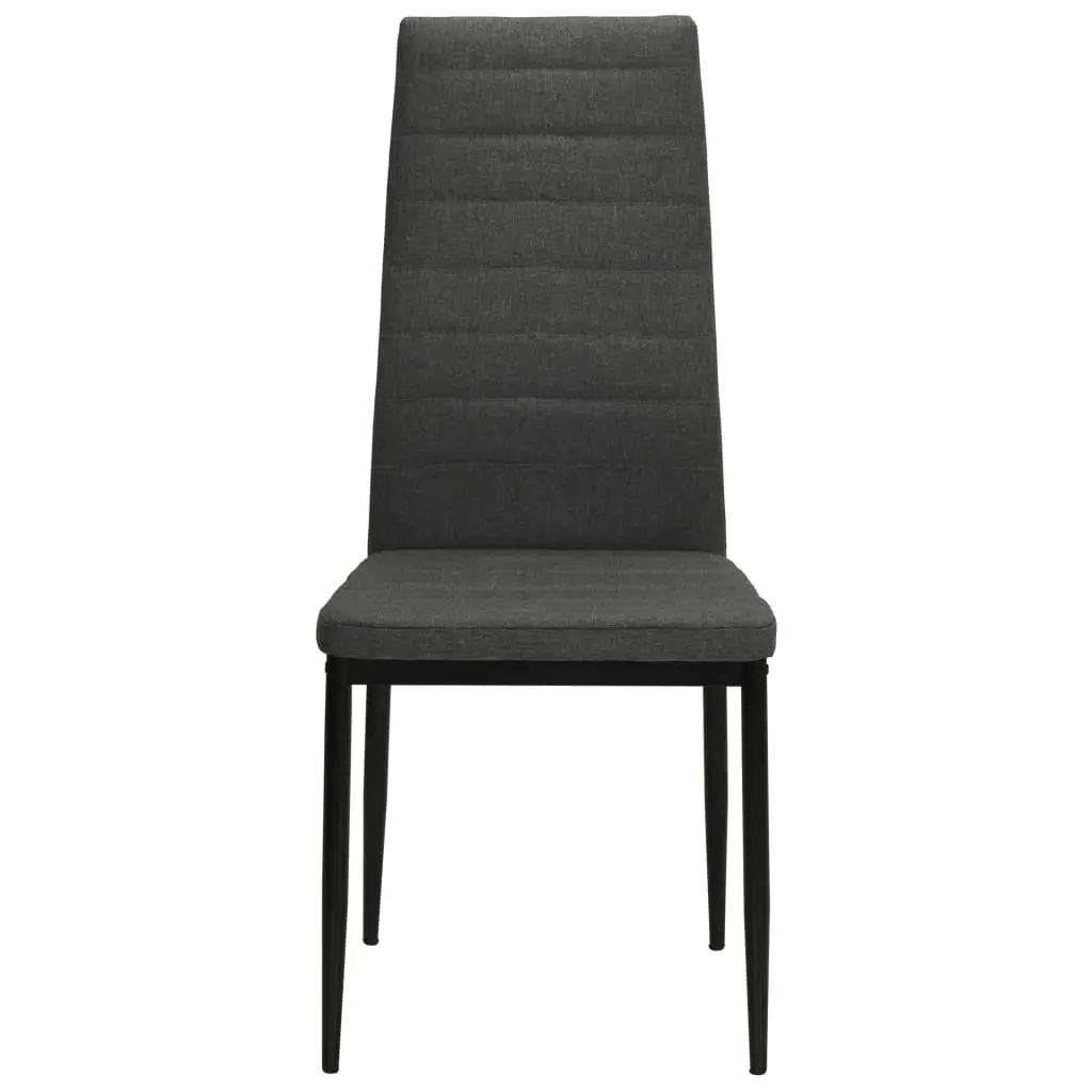 Dining Chairs Set 4 pcs Grey Upholstered Kitchen Seats Contemporary Design