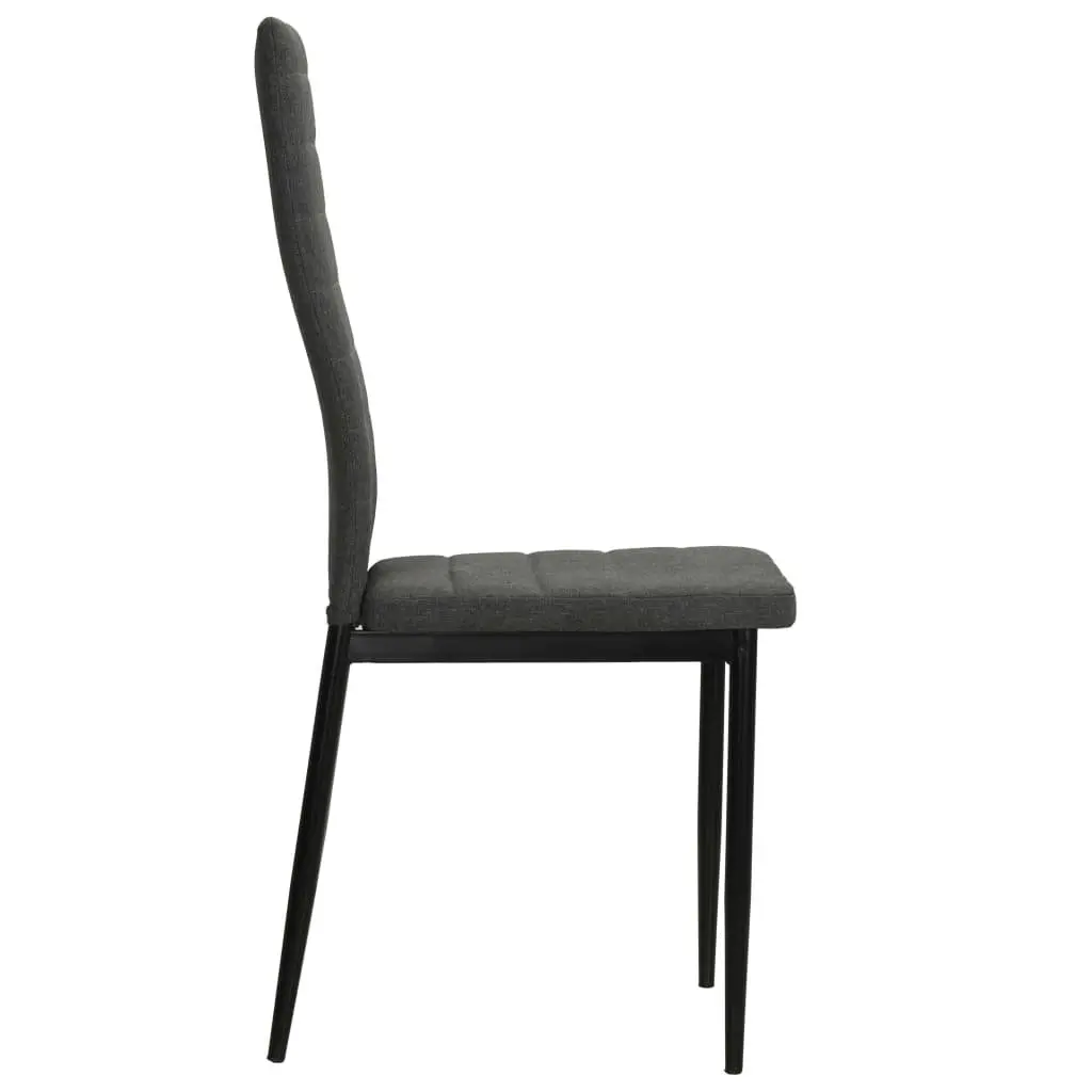 Dining Chairs Set 4 pcs Grey Upholstered Kitchen Seats Contemporary Design