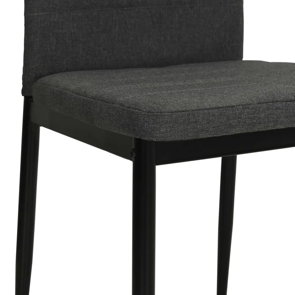 Dining Chairs Set 4 pcs Grey Upholstered Kitchen Seats Contemporary Design