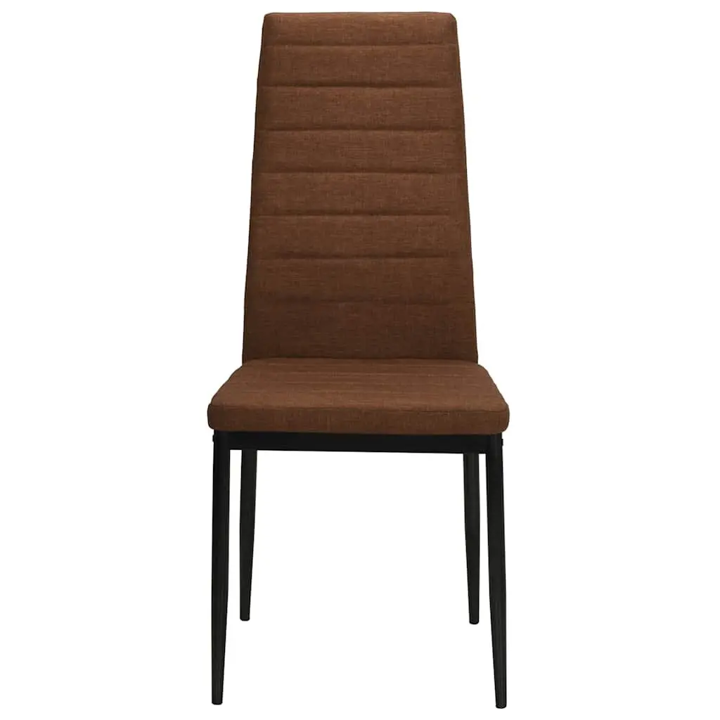 Dining Chairs Set 4 pcs Brown Upholstered Kitchen Room Seating Furniture