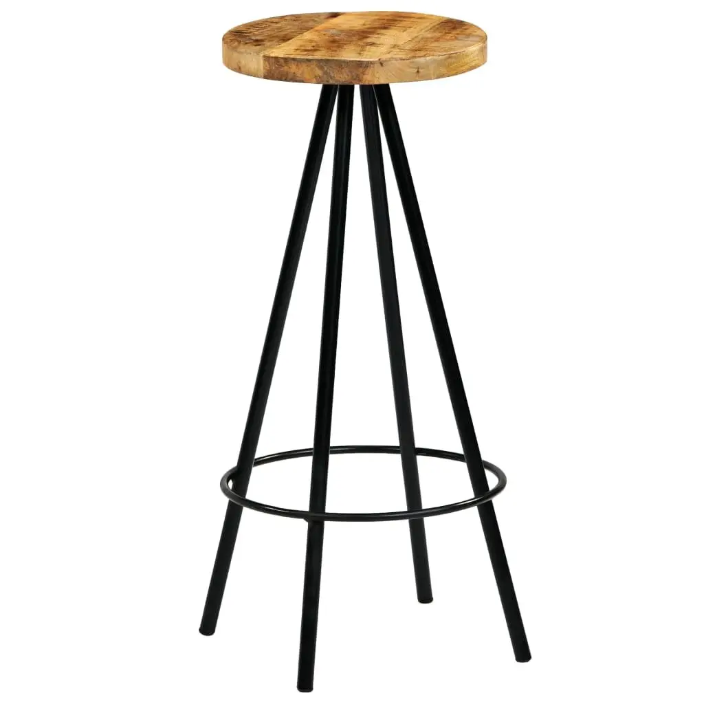 Industrial Style Bar Stools 2 Pcs with Mango Wood Seats