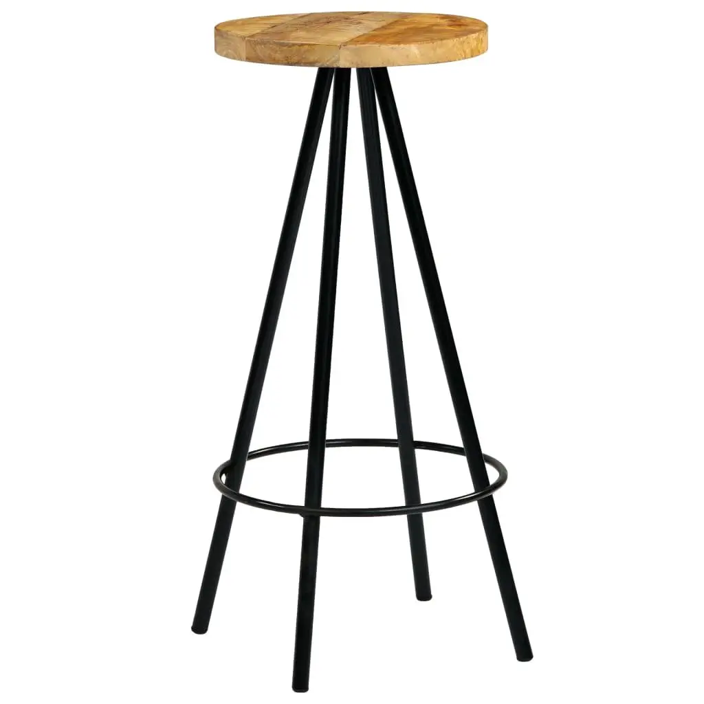 Industrial Style Bar Stools 2 Pcs with Mango Wood Seats