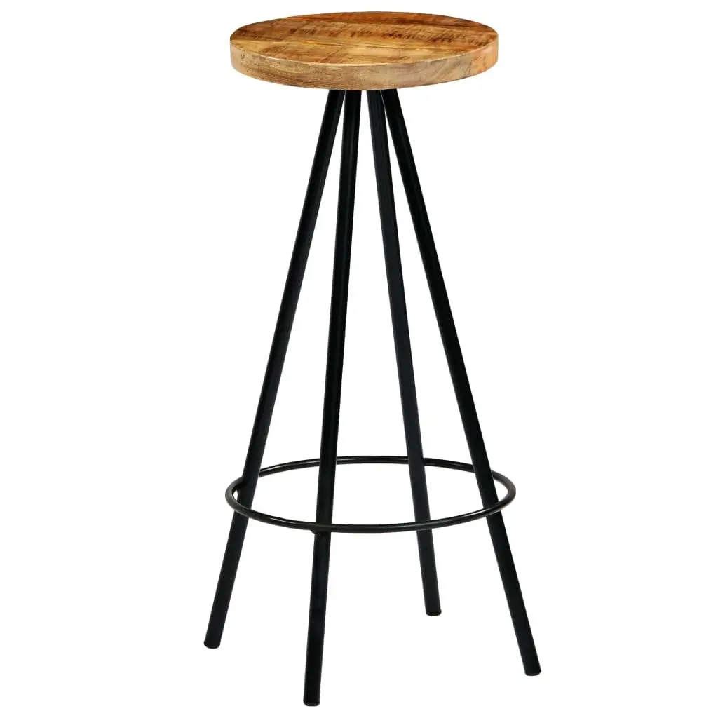 Industrial Style Bar Stools 2 Pcs with Mango Wood Seats