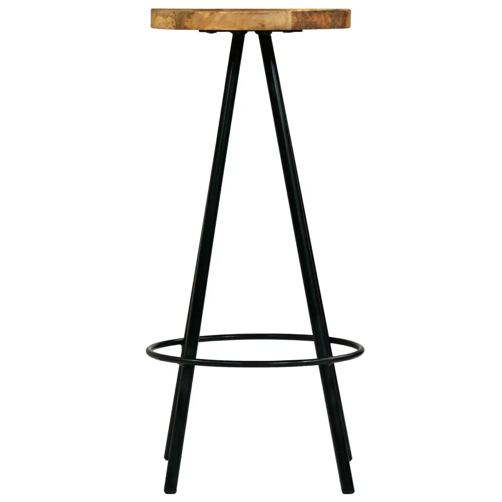 Industrial Style Bar Stools 2 Pcs with Mango Wood Seats