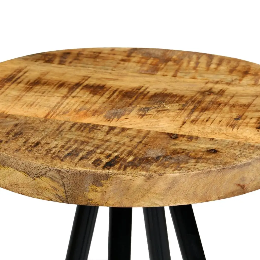 Industrial Style Bar Stools 2 Pcs with Mango Wood Seats