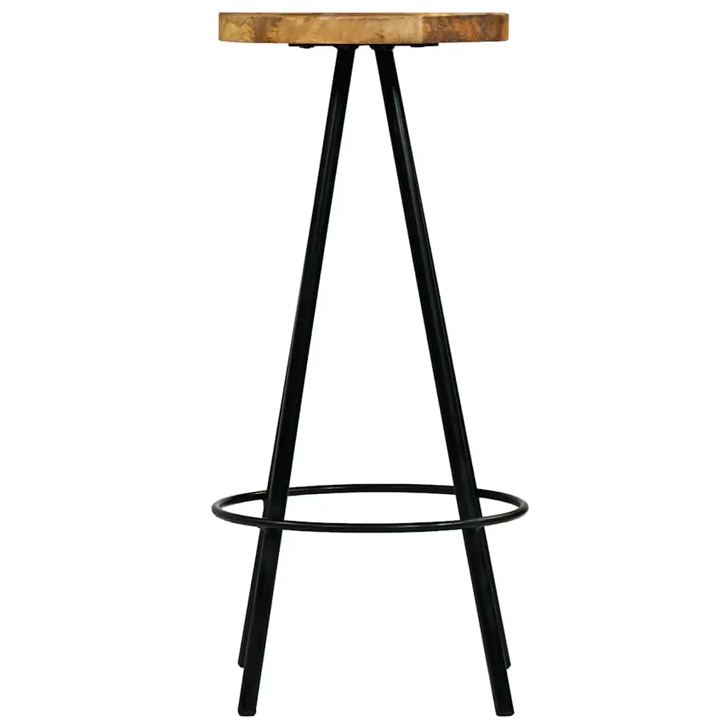 Bar Stools Kitchen Dining 4 Piece Solid Mango Wood Chairs