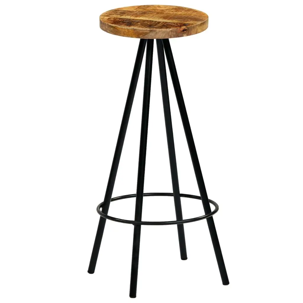 Bar Set 3 Piece Solid Mango Wood Industrial Tractor Design Kitchen Dining