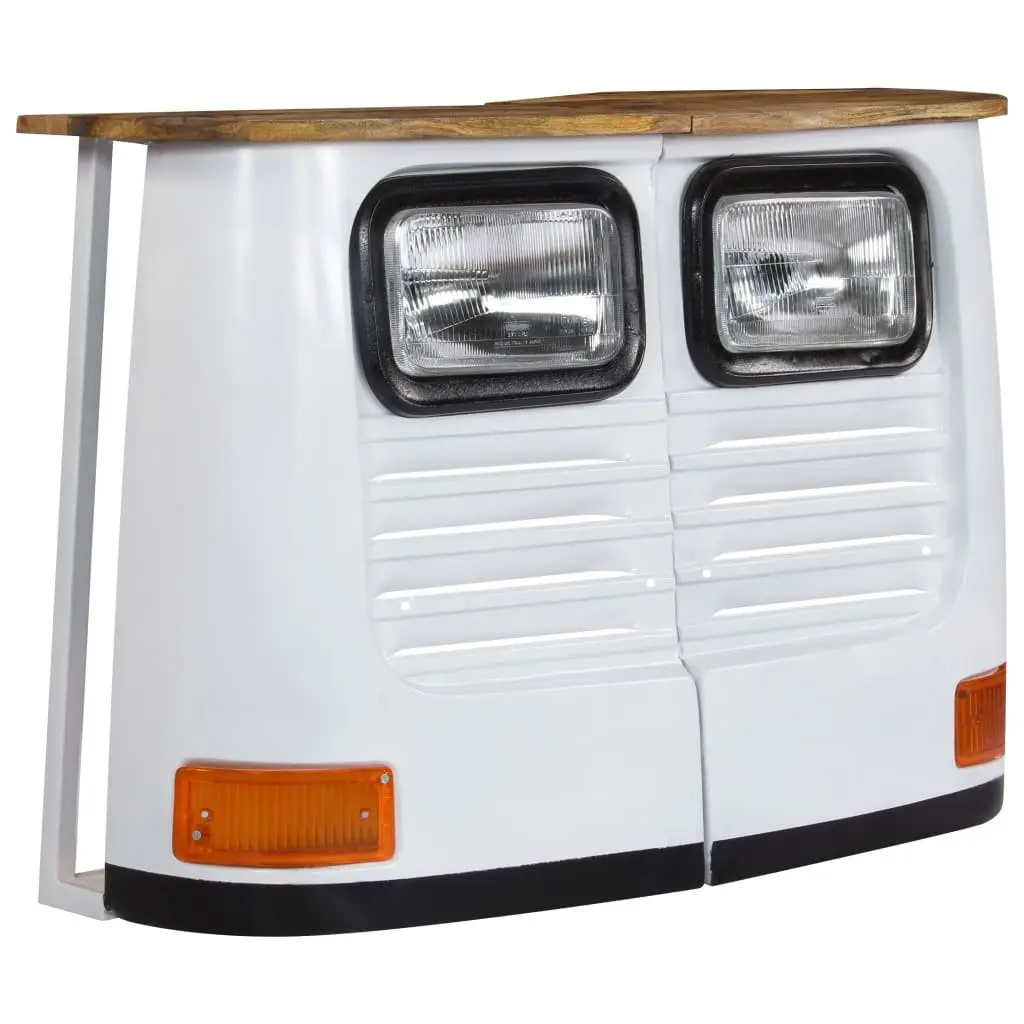 Sideboard Storage Cabinet for Home and Garden 2 Parts White Solid Mango Wood Industrial Rustic Style