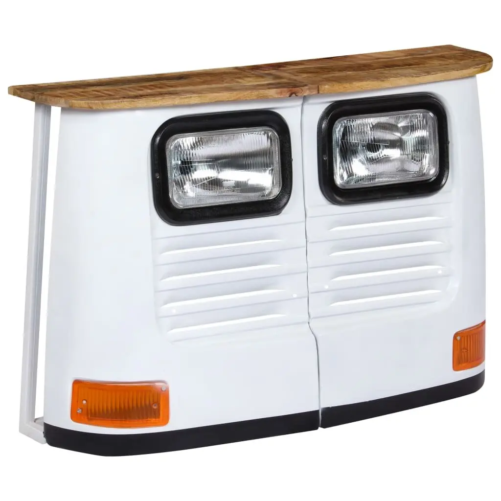 Sideboard Storage Cabinet for Home and Garden 2 Parts White Solid Mango Wood Industrial Rustic Style