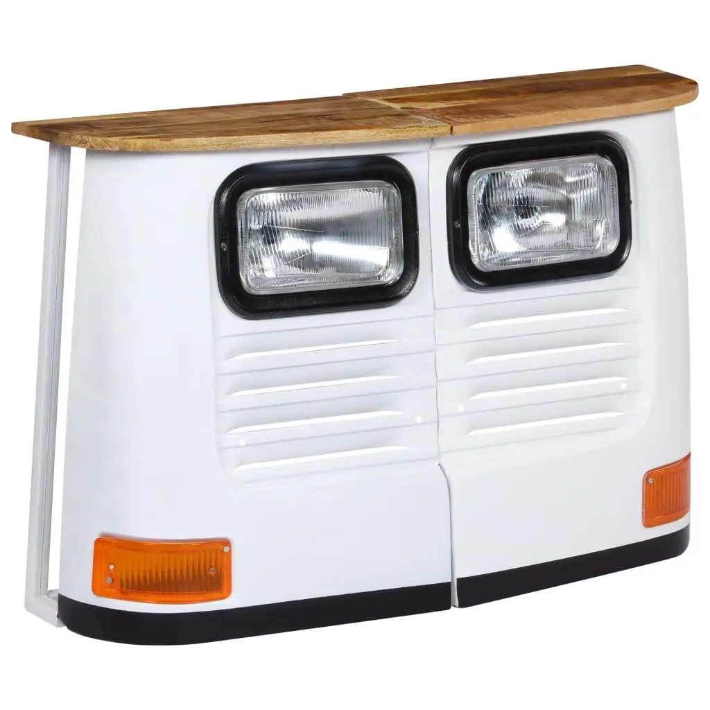 Sideboard Storage Cabinet for Home and Garden 2 Parts White Solid Mango Wood Industrial Rustic Style