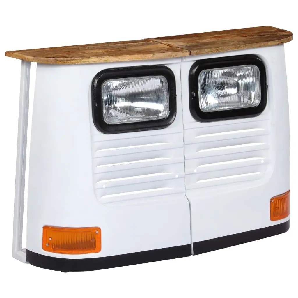 Sideboard Storage Cabinet for Home and Garden 2 Parts White Solid Mango Wood Industrial Rustic Style
