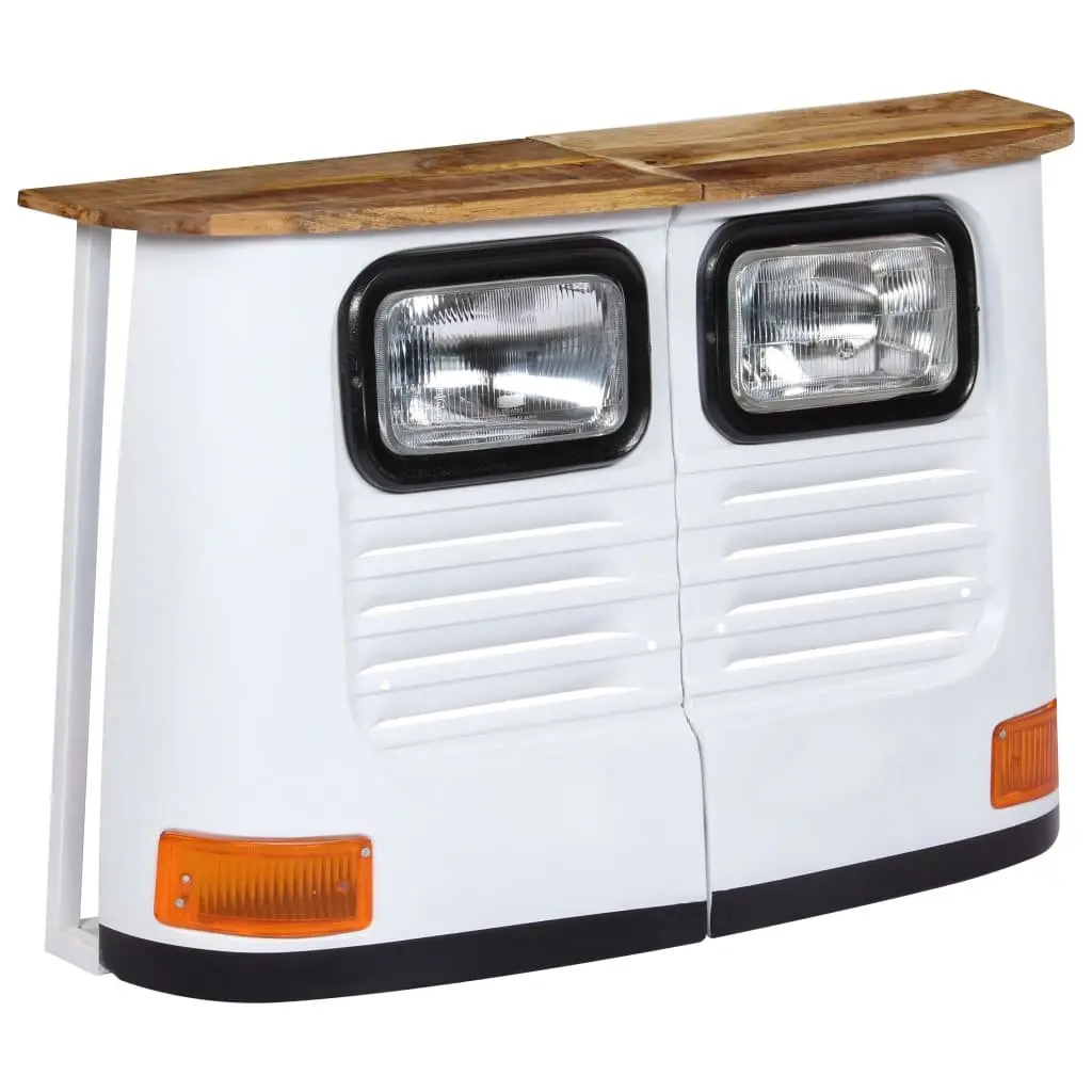 Sideboard Storage Cabinet for Home and Garden 2 Parts White Solid Mango Wood Industrial Rustic Style