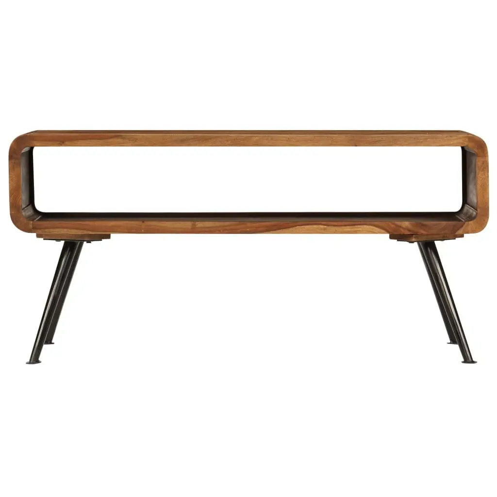 Coffee Table Solid Acacia Wood Brown Vintage Accent Living Room Furniture