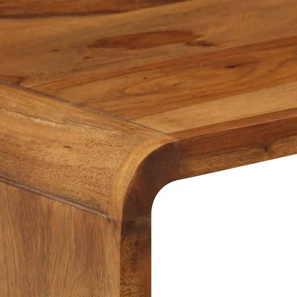 Coffee Table Solid Acacia Wood Brown Vintage Accent Living Room Furniture